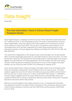 The Fast Uberization Trend in China’s Road Freight Transport Sector (1)
